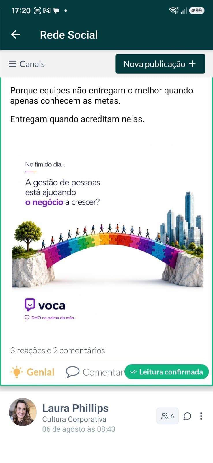 Tela do aplicativo VOCA